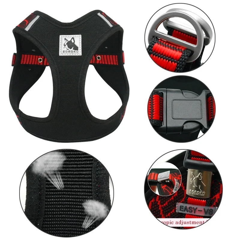 Светоотражающая нейлоновая шлейка для собак регулируемая пошаговая 3 м без