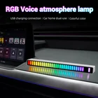 Светодиодная ленсветильник RGB с управлением звуком, управление через приложение, активируется голосовой контроллер ритма, Цвет s, окружающий, для автомобиля, вечеринки, бара, аксессуары