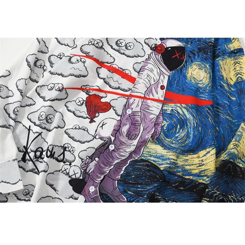 

Universe Starry Sky 3D Print Hip Hop Loose Long Sleeve Shirt Men Autumn New High Quality Soft Comfortable Camisa Masculina S-XXL