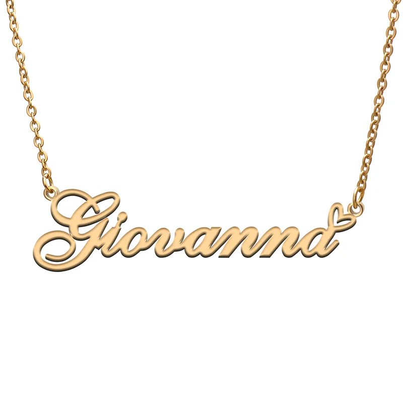 

Giovanna Name Tag Necklace Personalized Pendant Jewelry Gifts for Mom Daughter Girl Friend Birthday Christmas Party Present