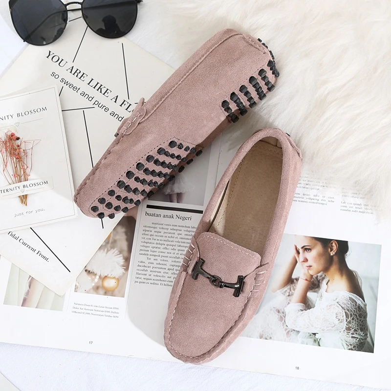 MIYAGINA 100% Genuine Leather Women Shoes 2021 New Women Flats Spring Flat Moccasins Woman Casual Shoes 17 Colors Size 34-44