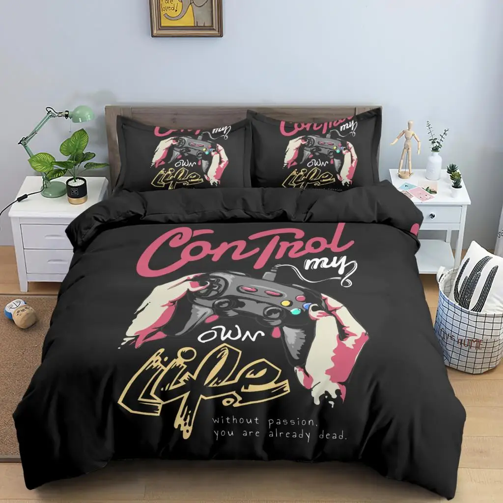 

Duvet Cover Set Boys Kids Game Bedding 2/3 Pcs Bed Set Gamepad Pattern Quilt Cover Comforter Cover Gamer Bedding Set