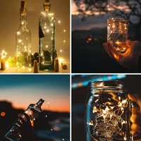 6pcs 1m2m copper wire fairy garland bottle stopper for glass craft led string light wedding christmas new year holiday decor