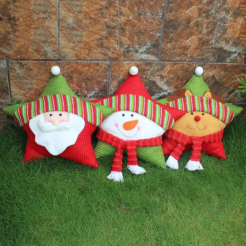 Christmas Pillows Cute Star Santa Claus Elk For Xmas New Year Home Decorative Casual Pillow Navidad Decor | Дом и сад