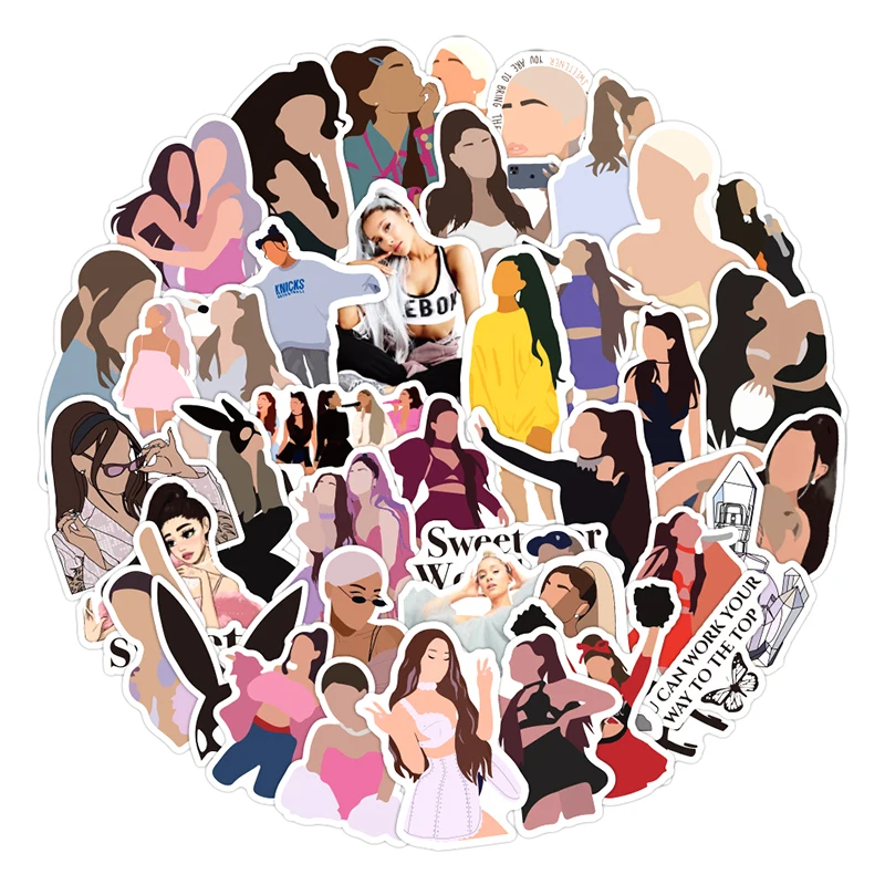 

10/30/50pcs/pack Singer Ariana Grande Stickers Lable For Notebook Motorcycle Skateboard Computer Mobile Phone Decal Cartoon Cars