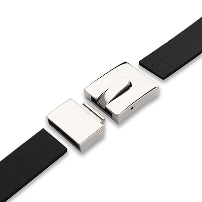 

Strong Stainless Steel Flat Magnetic Clasps Silver Tone End Clasps Fitting Leather Cord Bracelets Necklace Making Material