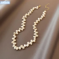korean hot sale fashion jewelry irregular natural freshwater pearl necklace elegant women daily birthday gift accessories