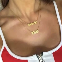 fashion year number necklaces for women stainless steel year necklace 1998 1999 birthday gift from 1985 to 2021 jewerly