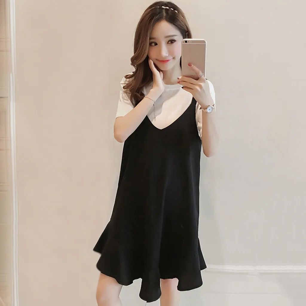 Женские платья Женская одежда с v образным вырезом Чистый цвет без рукавов тонкий