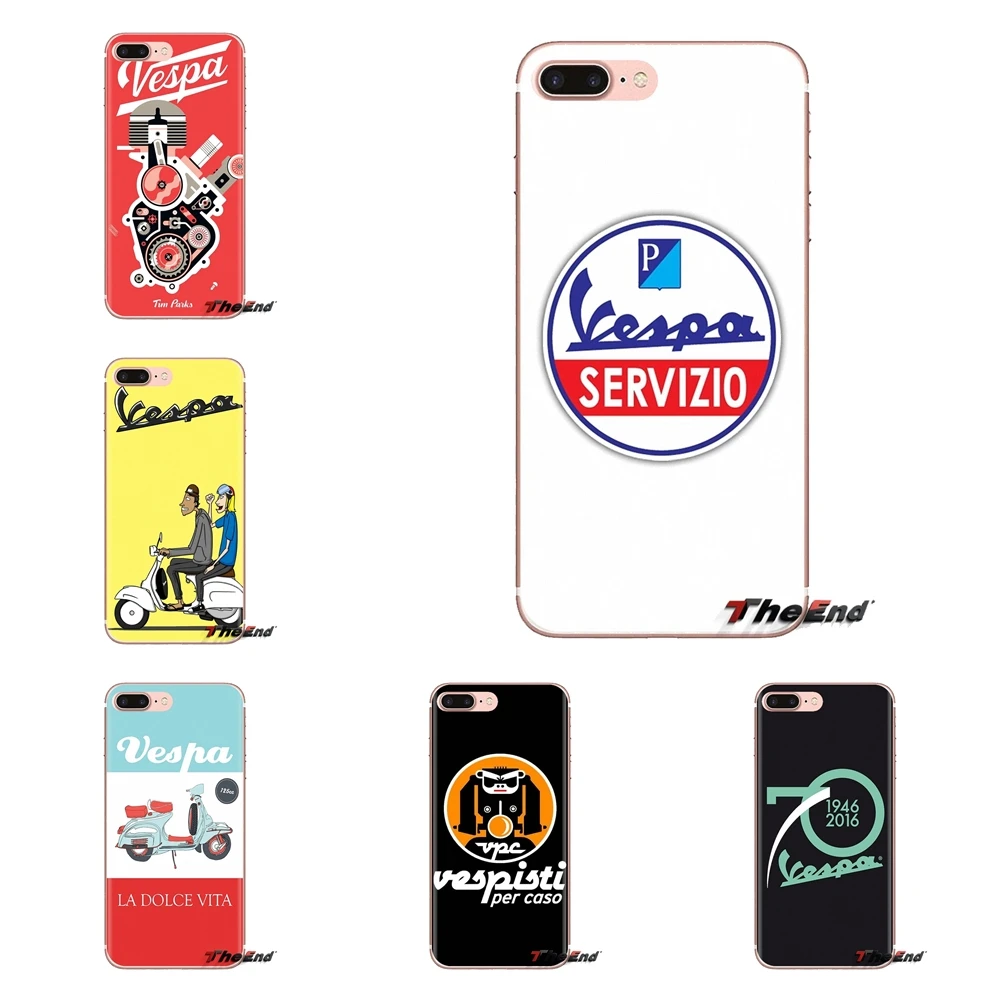 Для samsung Galaxy S3 S4 S5 мини S6 S7 край S8 S9 S10 Plus Note 3 4 5 8 9 прозрачные мягкие чехлы Vespa скутер