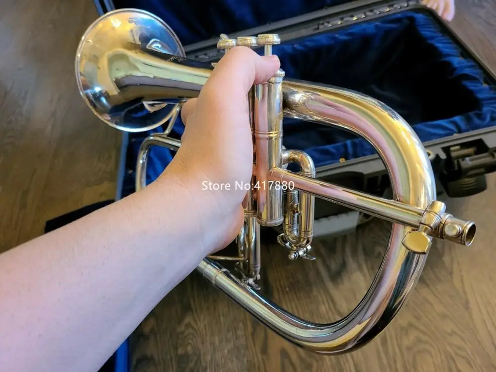 Популярный серебристый музыкальный инструмент Баха флугелрона Bb чехол