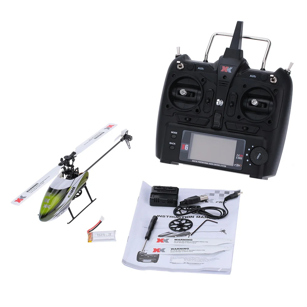 Wltoys XK K100 6CH 3D 6G System Brush Motor Remote Control Falcon RC Helicopter For Beginner Children RTF | Игрушки и хобби