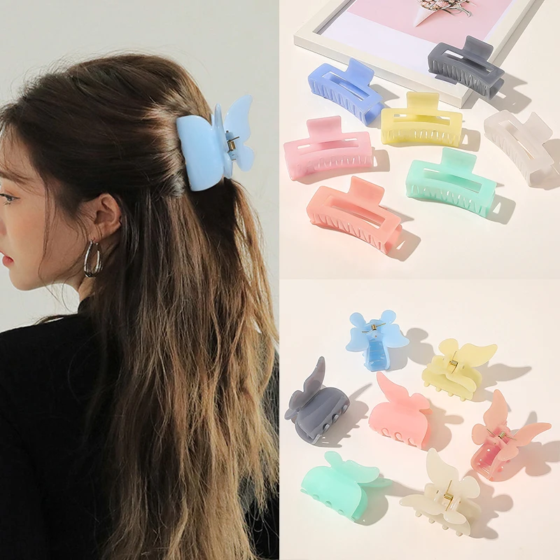 Корейские акриловые заколки для волос большого размера карамельных цветов