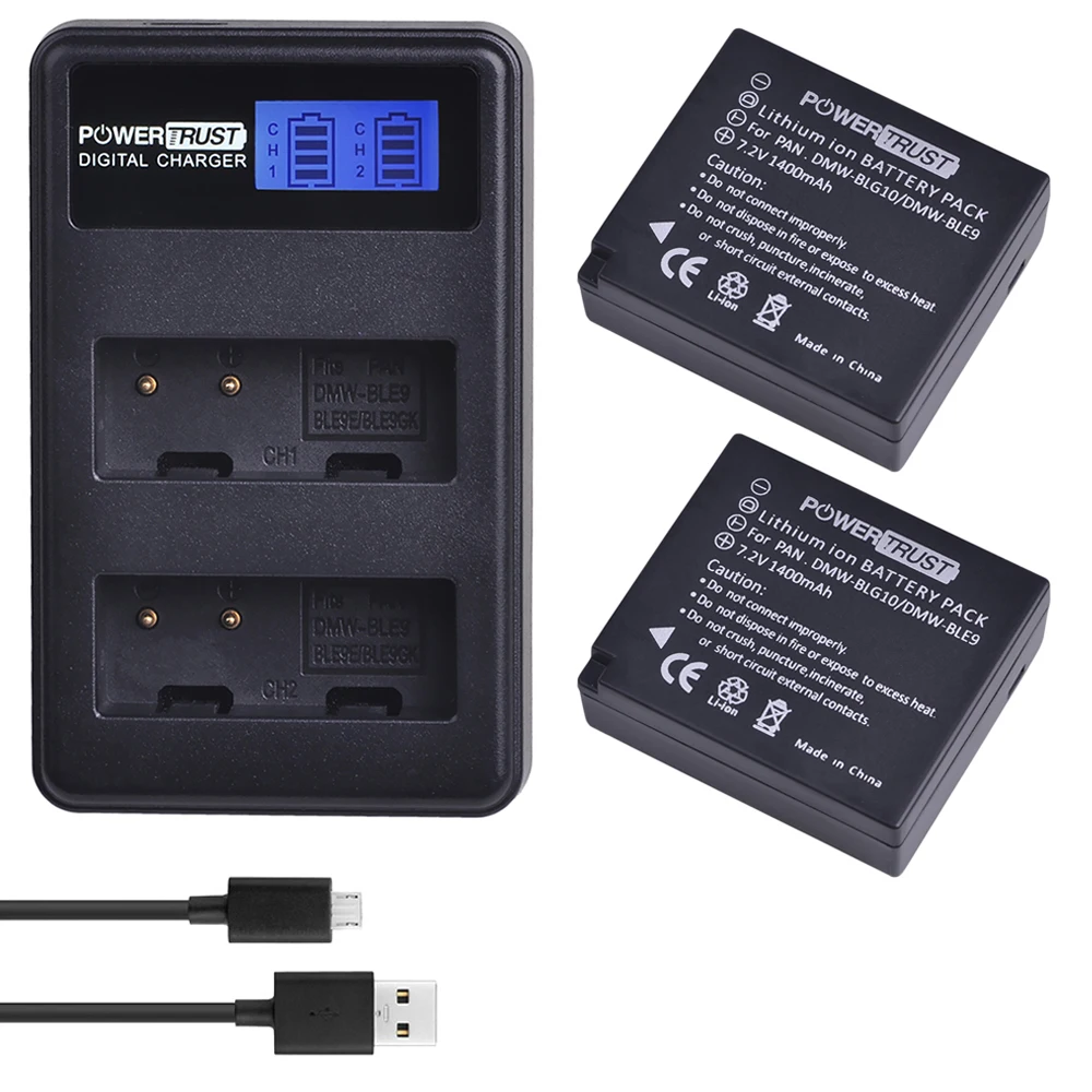 2Battery and Charger 1 шт. DMW-BLG10 DMW BLG10 DMW-BLE9 BLE9 BLE9E батарея для камеры+ ЖК USB двойное зарядное устройство для Panasonic Lumix DMC GF6 GX7 GF3 GF5 GX80 - Цвет: 2Battery and Charger