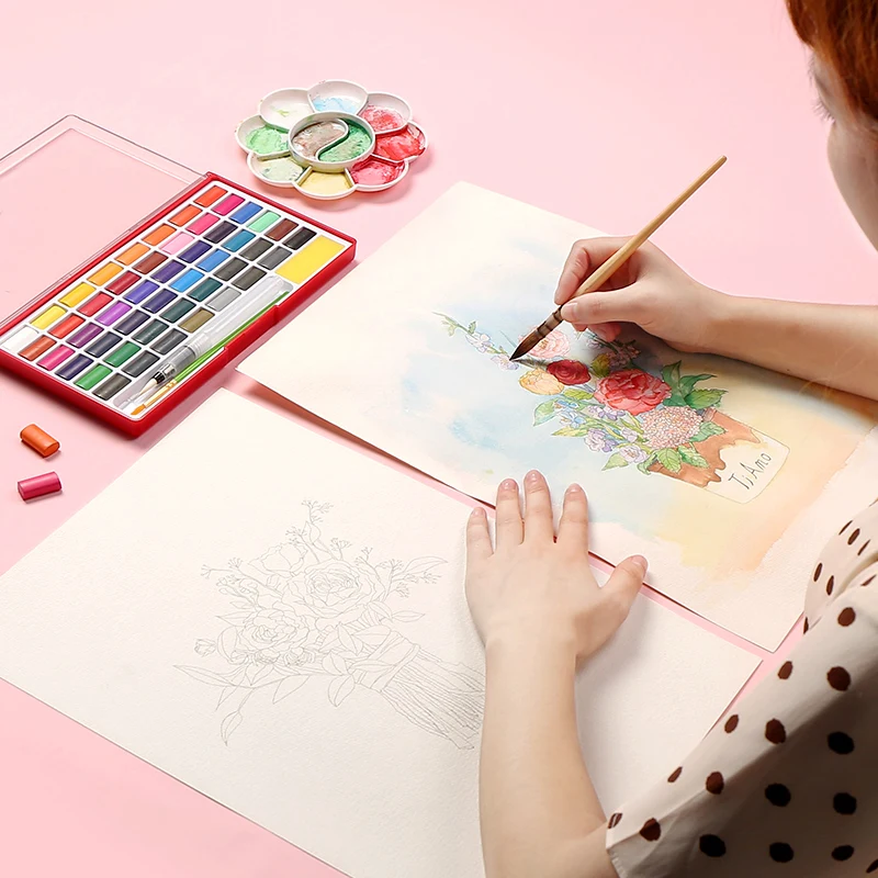 

Boglino watercolor line draft coloring book hand-painted flowers coloring line draft coloring picture book album
