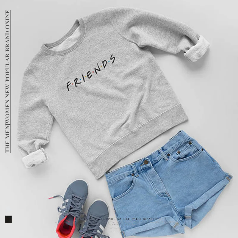 

new letter printing casual ladies pullover sweater winter fashion solid color thickening Harajuku long-sleeved pullover