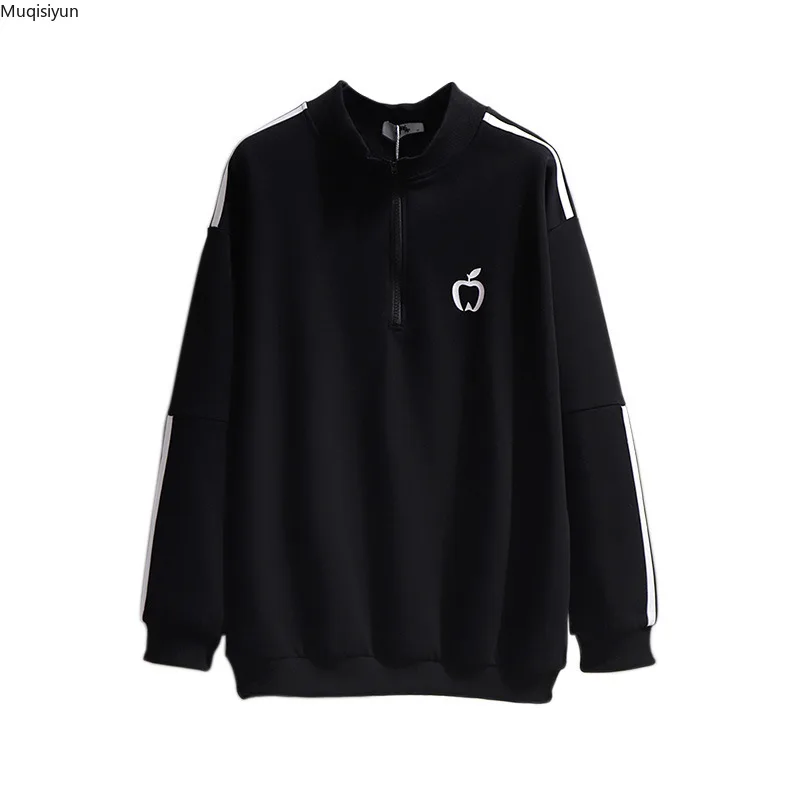 

New Ladies 2021 Autumn Winter Plus Size Tops For Women Pullover Large Long Sleeve Cotton Black Sweatshirt 4XL 5XL 6XL 7XL