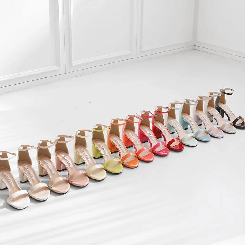 Летние женские босоножки обувь с открытым носком сандалии на квадратном каблуке