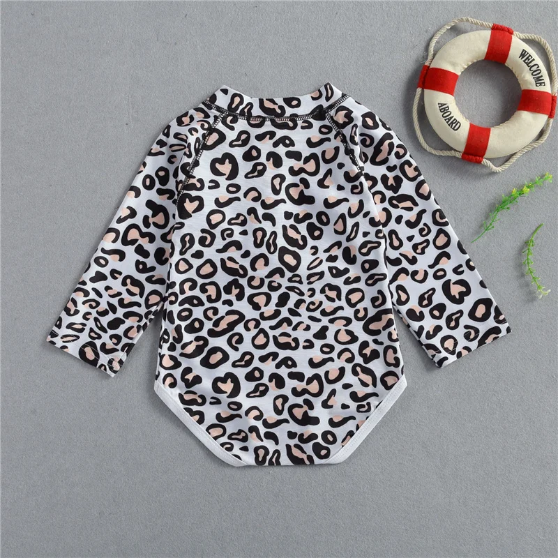 Детский слитный купальник бикини для маленьких девочек модное боди на молнии с