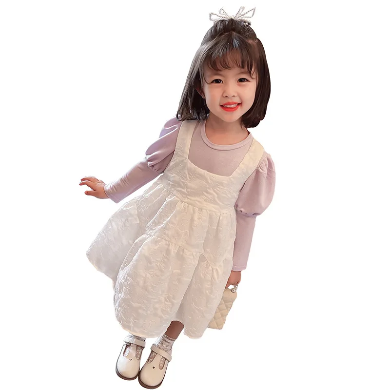 

Girls dress the spring and autumn period and the han edition princess baby long sleeve skirt brim children 2 piece trend