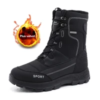 2020 winter fur snow boots brand leather ankle snow waterproof men boots plush warm male casual boot sneakers outdoor boots