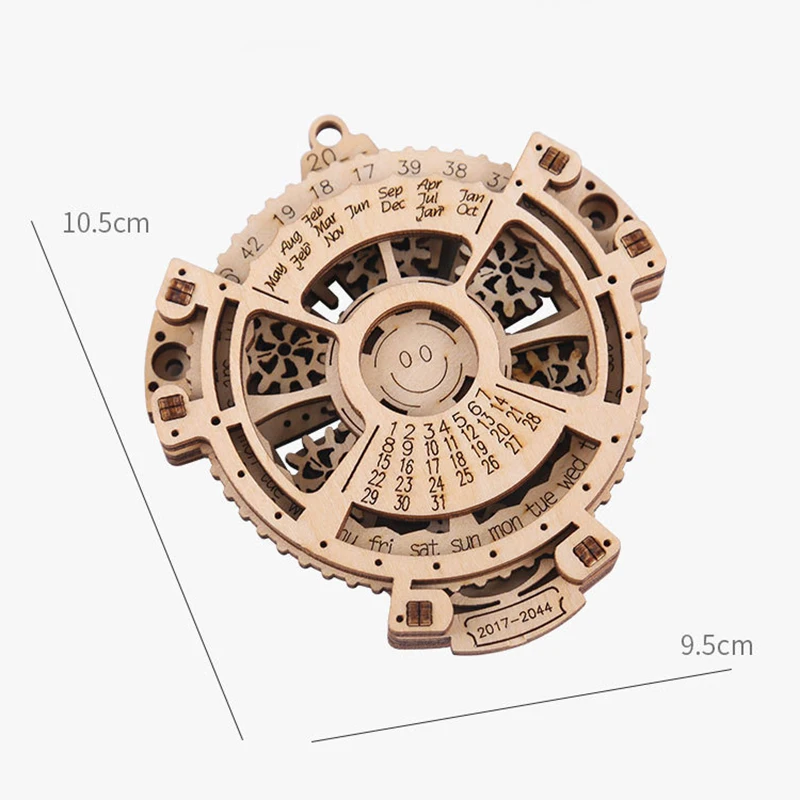 

Children's Wooden Jigsaw Puzzle Toy Mechanical Gear Rotating Perpetual Calendar Three-dimensional Puzzle Model Creative Gift