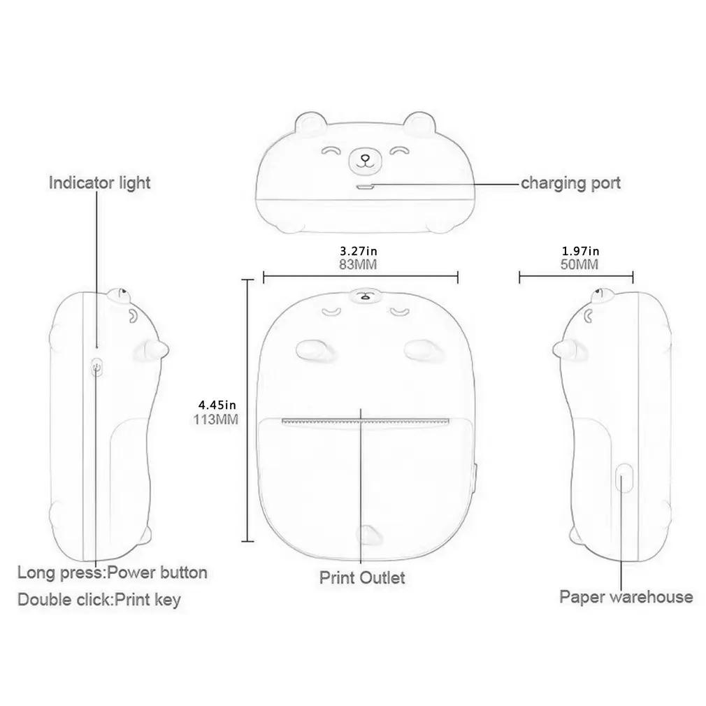 

X2 Mini Bad Question Printer Portable Thermal Printer Mini Bad Question Printing Photo Pocket Machine