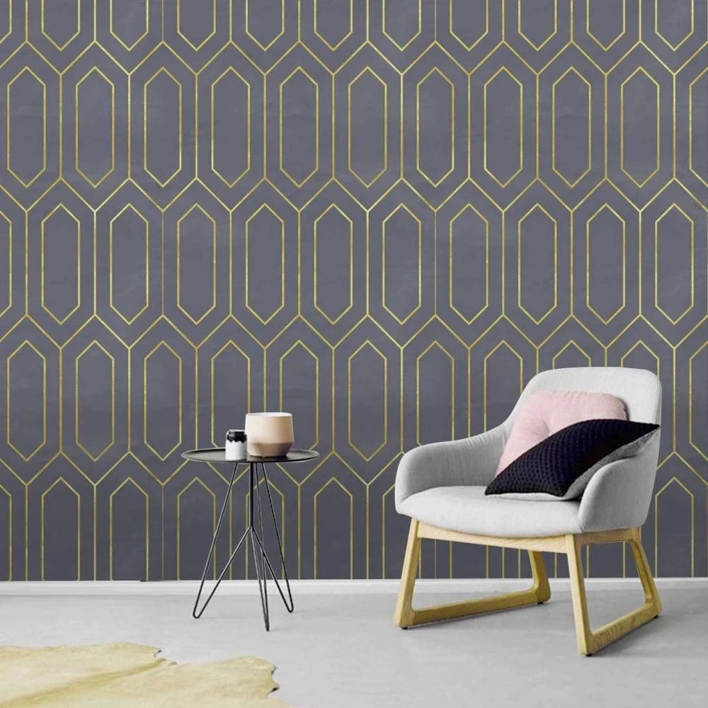 

Gold Gray Rhombus Peel and Stick Wallpaper for Home Decor Geometry Self-Adhesive Prepasted Wallpaper Wall Mural Wall Decor