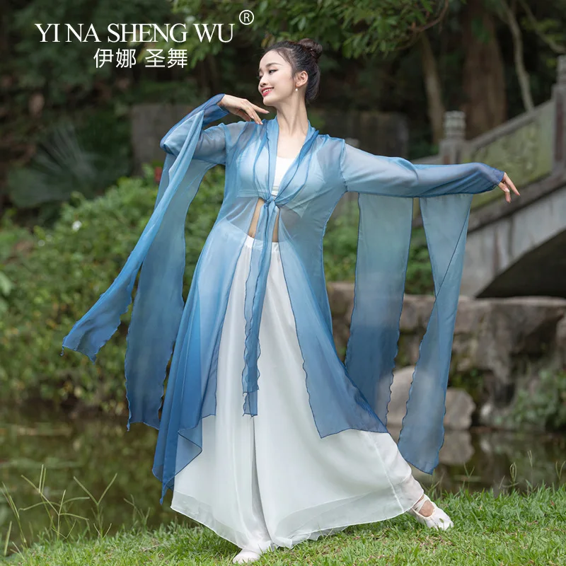 

Chinese Style Classical Dance Oriental Dance Practice Clothes Gradient Color Tops Classical Performance Ancient Costume Robe New