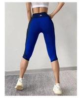 women yoga pant elastic hit color seamless sport leggings quick dry capris running trouser woman crop leggins gym fitness tights