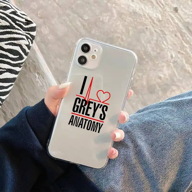 

Greys Anatomy Phone Case Transparent Clear for iPhone 11 12 mini pro XS MAX 7 8 6 6S Plus X 5S SE 2020 XR