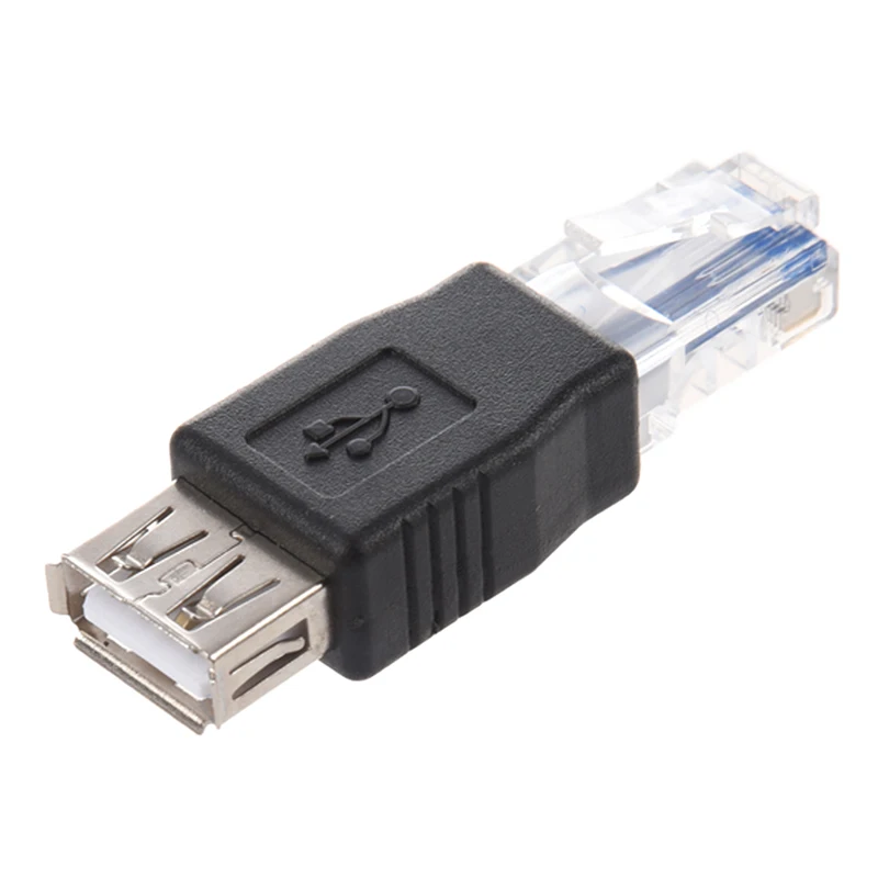 SODIAL (R) 2 шт. ethernet RJ45 Мужской к USB гнездовой разъем конвертер адаптер + бесплатная