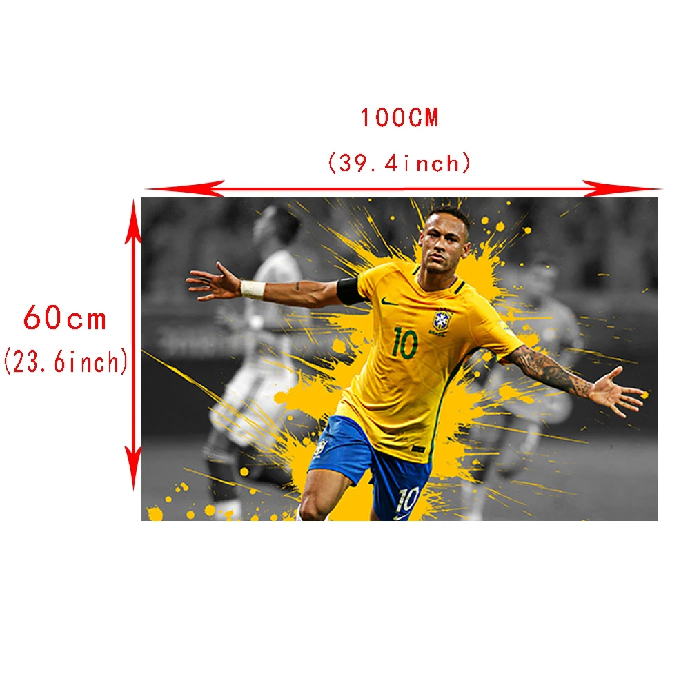 

World football star Neymar poster on canvas HD print modern wall art prints for living room bedroom decoration accessories