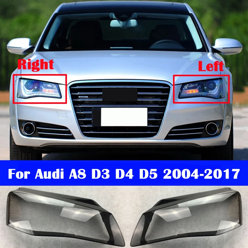 Крышка передней фары автомобиля для Audi A8 D3 D4 D5 2004 2017 автомобильный прозрачный