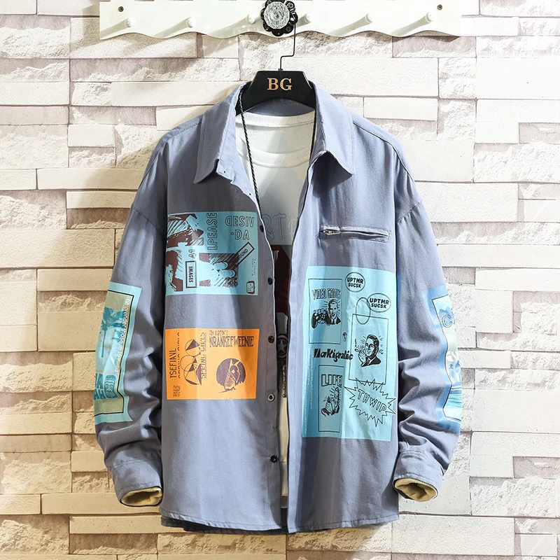 Рубашка мужская в клетку с длинным рукавом модная Свободная Повседневная стиле