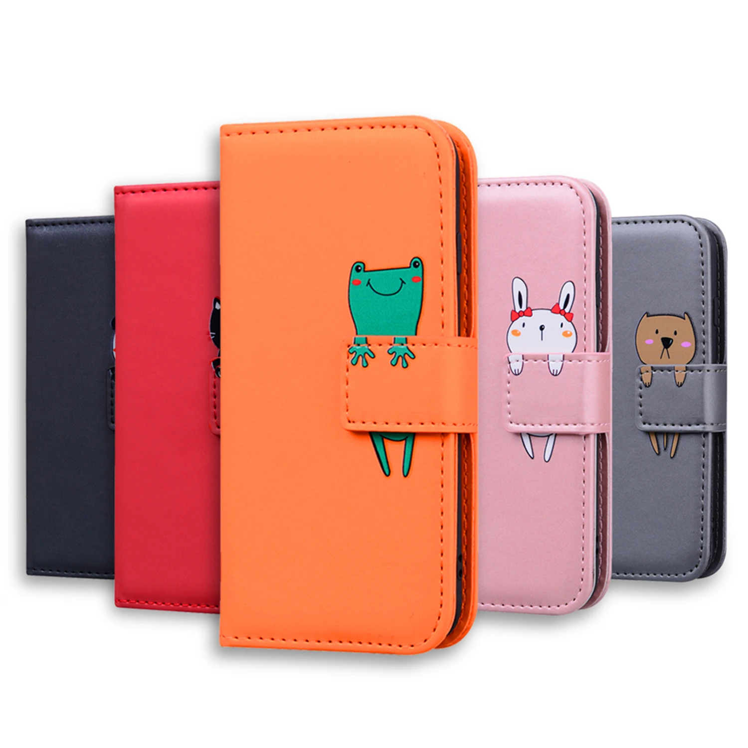 

Cartoon Animal Case For Samsung Galaxy A01 A11 A21 S A31 A41 A51 A71 A81 A91 5G M11 M30S M31 Case Full Wallet Leather Cover