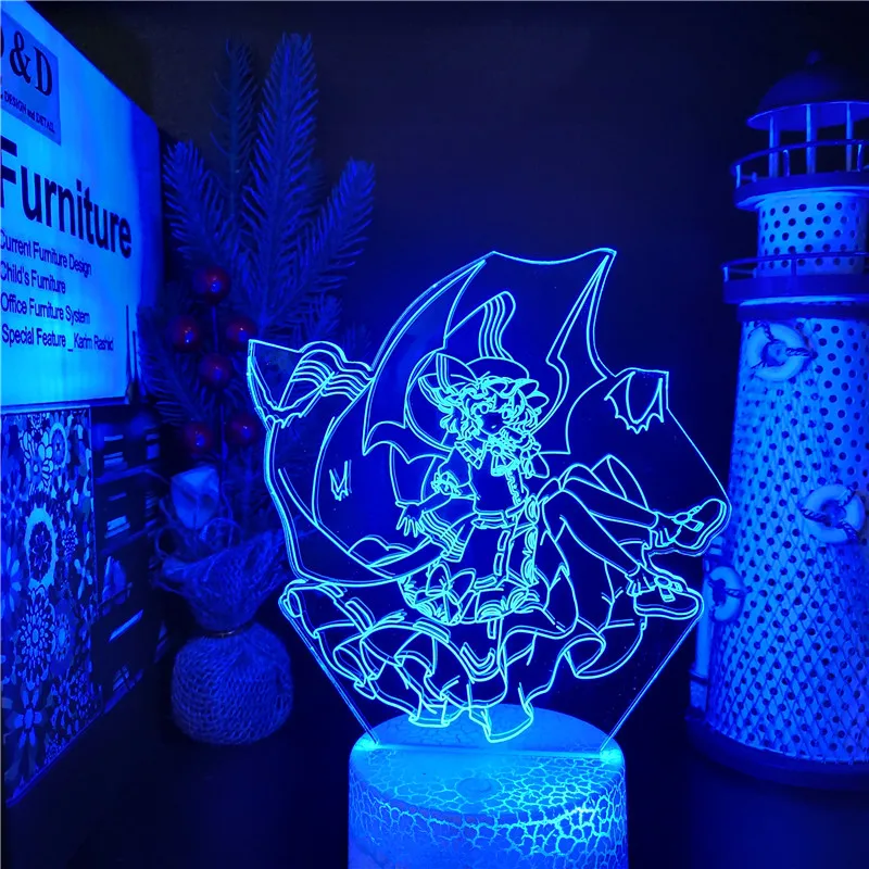 Аниме 3d лампа Touhou Project Remilia Scarlet фигурка ночной Светильник для детей девочек