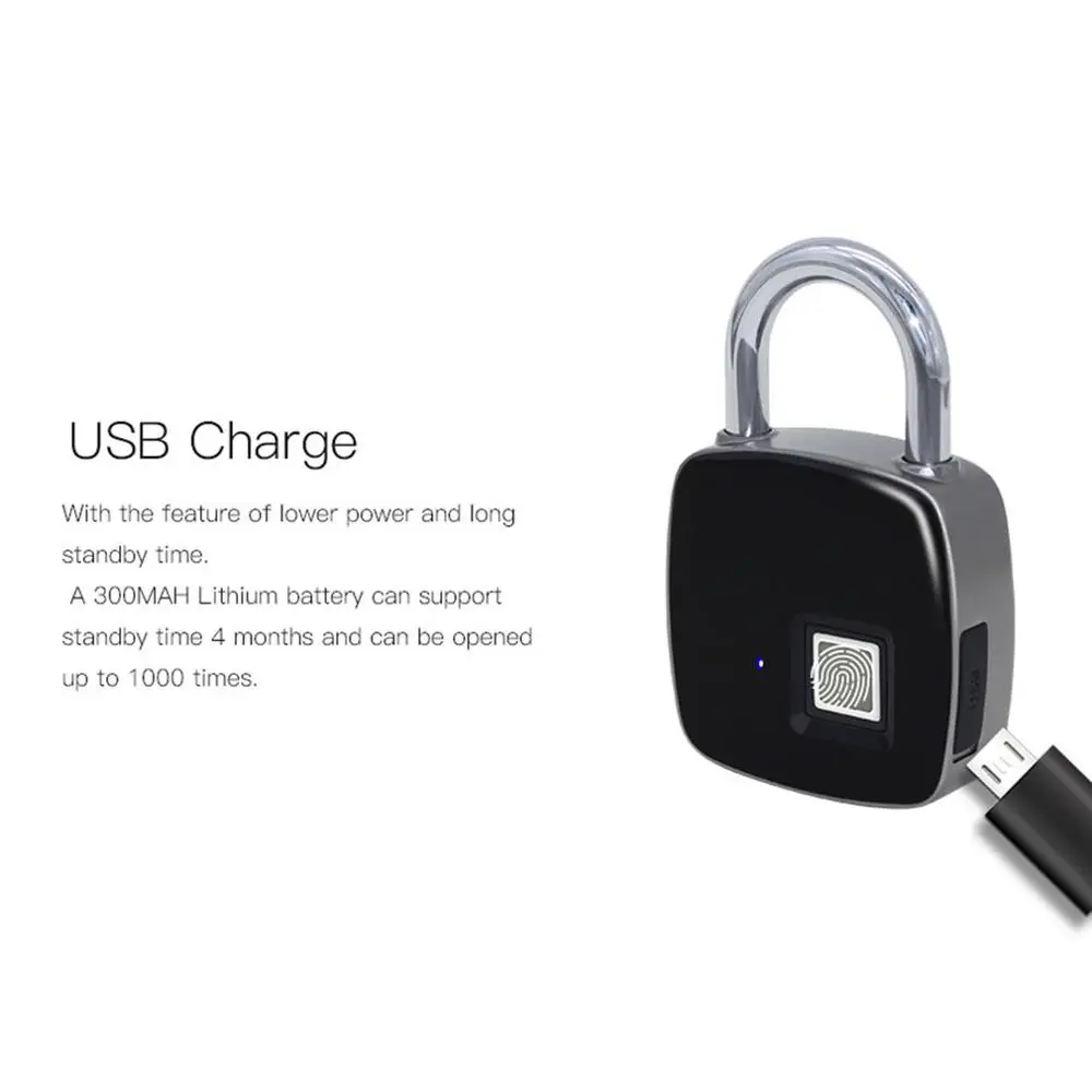 Smart Keyless замок отпечатков пальцев P3 + USB Перезаряжаемый доступ BT безопасности