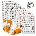 2022 Рождество 3D наклейки для ногтей Зимняя Снежинка Олень Рождественское дерево мультяшный клей слайдеры аксессуары для дизайна ногтей наклейки