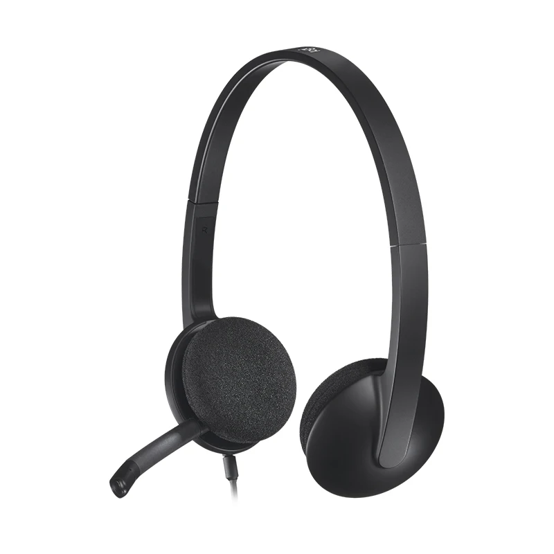Компьютерная гарнитура Logitech H340 USB микрофон для Windows MacOS ChromeOS|Наушники и гарнитуры|