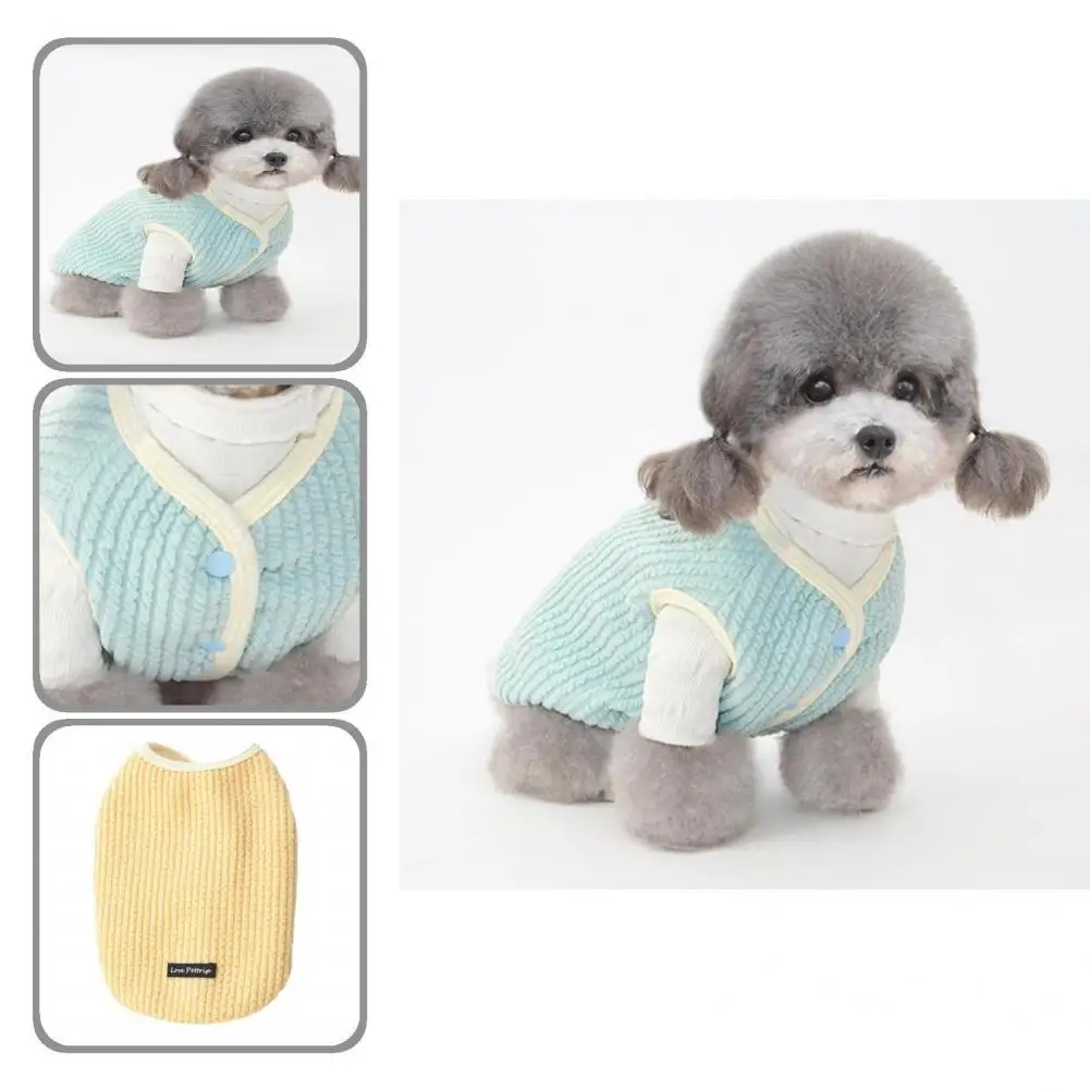 

Универсальный утепленный кардиган без рукавов для милых щенков и кошек, одежда для домашних животных, очаровательные товары для питомцев