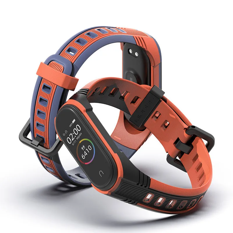Модный ремешок для Mi Band 3 4 5 дышащий нейлоновый спортивный силиконовый сменный