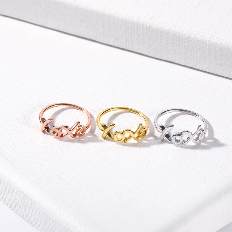 Модные Золотые кольца XoXo для молодых людей Anelli медные ювелирные изделия милые