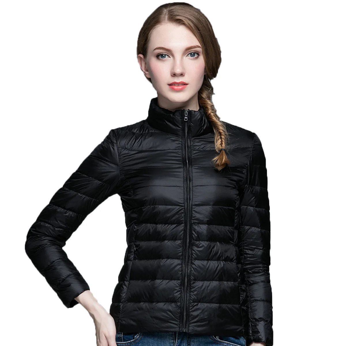 2019 осень и зима новый стиль портативный короткий тонкий пуховик женский
