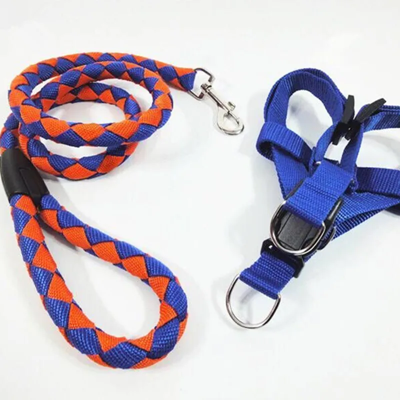 Шлейка жилетка для собак и кошек нейлоновый поводок прогулок с щенками больших