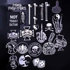 Черно-белые блестящие нашивки на молнии с вышивкой из мультфильма, легкость для куртки, спины, жилета, байкерского стандарта, пришить или приклеить утюгом