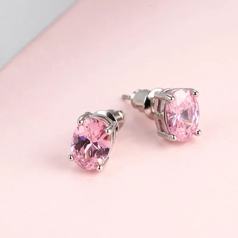 Новые трендовые женские Опаловый камень в форме овала серьги-гвоздики для