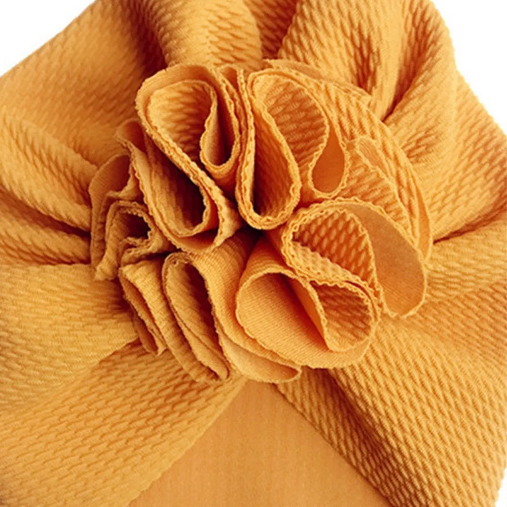 

2021 NEW Bloom Flower Baby Headband Knot Toddler Headwrap Elastic Infant Turban Bullet Fabric Infant Beanie Cap Hair Accessories