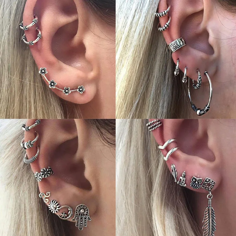 5 пары/компл. разнообразные богемные серьги множество минималистичных модных