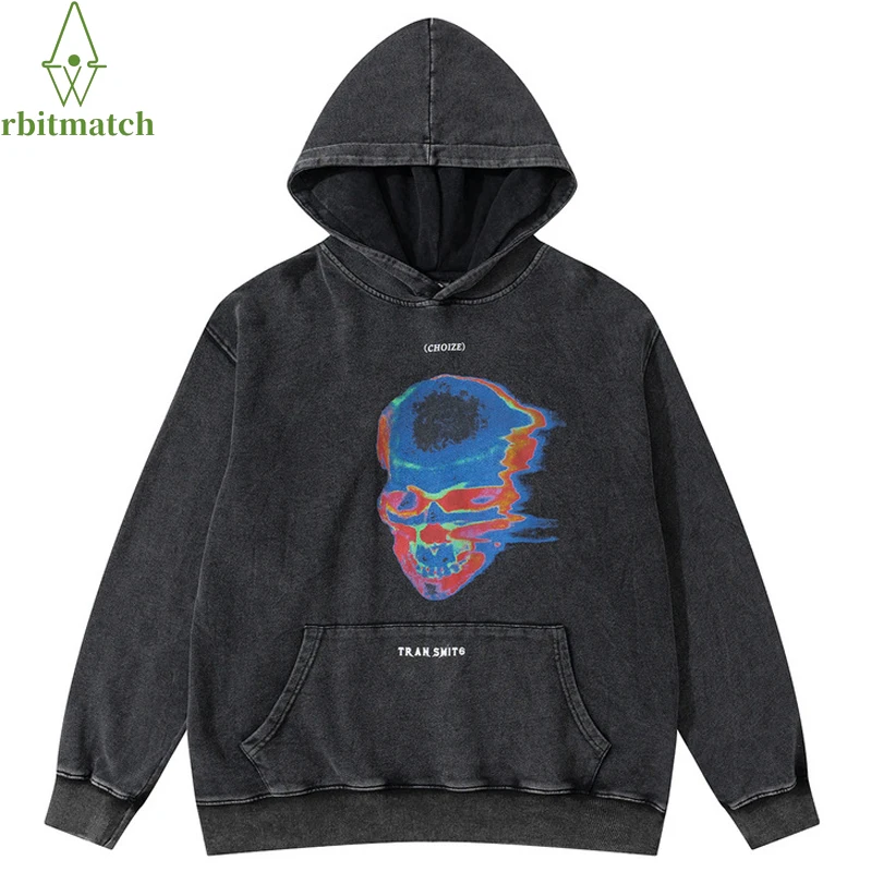 

Толстовка мужская с принтом скелета, Свитшот в стиле хип-хоп, уличная одежда в стиле Харадзюку, пуловер с капюшоном в стиле оверсайз, хлопков...